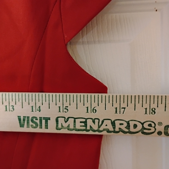 ASHRO 2PC Red Coral Dress & Bell Sleeve Floral Red Coral Black Gold Jacket 8 - Picture 11 of 14